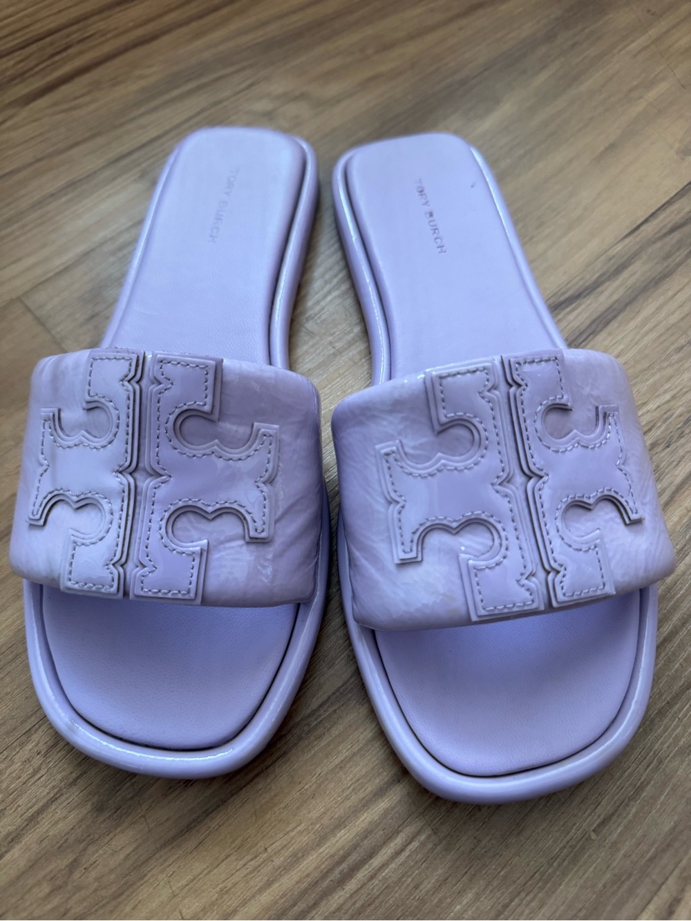 Tory Burch Lilac Logo Slide Sandals